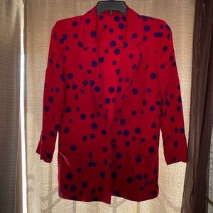 Vintage silky red polka dot button blazer by Liz Claiborne